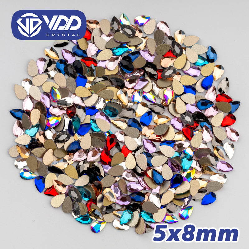 VDD Pear Mix Shape Non-hotfix Rhinestones Glass Crystal Flatback Strass Stones Shape