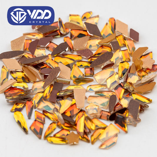 VDD Summer Tan 100/500Pcs New Color Mixed Shape Glass Crystal Rhinestones Flatback Strass Glitter Shiny Nail Art DIY Decoration Accessories